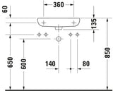Duravit D-Code Handwaschbecken, weiß, Rechteckig, 1 Waschplatz, mit Überlauf, 500 mm, hängend