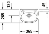 DU HWB Design Classics Comp. 365 mm m.ÜL, m.HLB, HL-Vst.li./re., weiß
