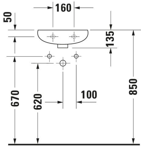 DU HWB Design Classics Comp. 365 mm m.ÜL, m.HLB, HL-Vst.li./re., weiß