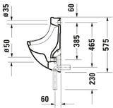 DU Urinal Starck 3, Zulauf von hinten absaugend, o.Deckel, o.Fliege, weiß