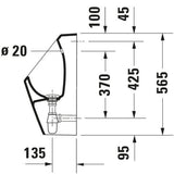 DU Urinal D-Code, Zulauf von hinten rimless, ohne Fliege, weiß