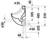 DU Design Classics Urinal Bill, Zul.v.h. absaugend, o.Deckel, o.Fliege, weiß