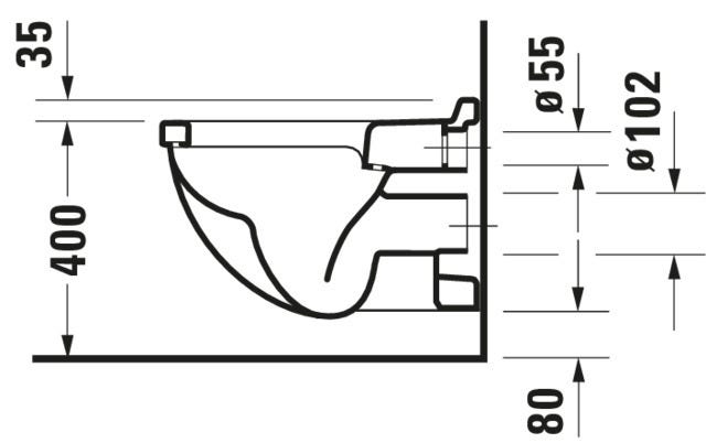 DU Wand-WC Starck 3 540 mm Tiefspüler, weiß
