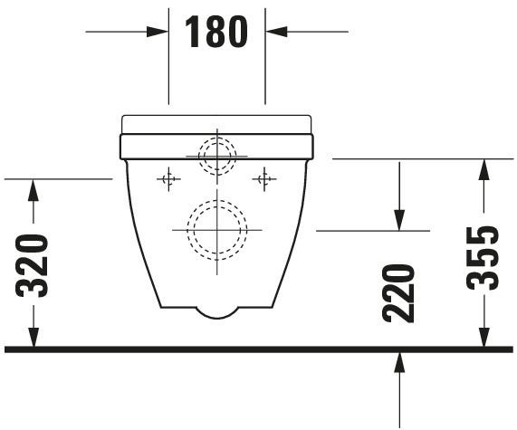 DU Wand-WC Starck 3 540 mm Tiefspüler, weiß