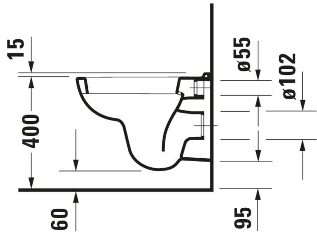 DU Wand-WC D-Code Compact 480 mm Tiefspüler, weiß