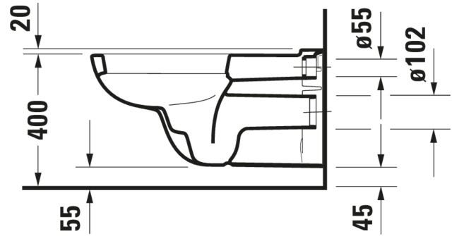 DU Wand-WC D-Code Vital 700 mm Tiefspüler, barrierefrei, weiß