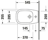 DU Wand-Bidet D-Code 545 mm mit ÜL, mit HLB, 1 HL, weiß