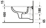 DU Wand-Bidet D-Code 545 mm mit ÜL, mit HLB, 1 HL, weiß