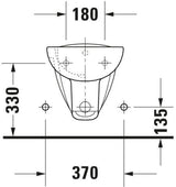 DU Wand-Bidet D-Code 545 mm mit ÜL, mit HLB, 1 HL, weiß