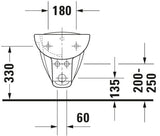 DU Wand-Bidet D-Code 545 mm mit ÜL, mit HLB, 1 HL, weiß