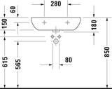 Duravit D-Code Waschtisch, weiß, Keramik, hängend, 1 Waschplatz, mit Überlauf