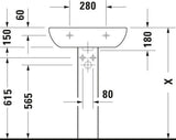Duravit D-Code Waschtisch, weiß, Keramik, hängend, 1 Waschplatz, mit Überlauf