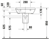 Duravit DuraStyle Waschtisch, weiß, rechteckig, 1 Waschplatz, hängende Montage, mit Überlauf
