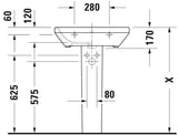 Duravit DuraStyle Waschtisch, weiß, rechteckig, 1 Waschplatz, hängende Montage, mit Überlauf