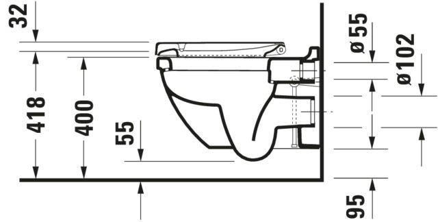 Duravit Starck 3 WC-Sitz, D-förmig, weiß glänzend, Duroplast, Edelstahl-Scharnier