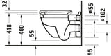 Duravit Starck 3 WC-Sitz, D-förmig, weiß glänzend, Duroplast, Edelstahl-Scharnier