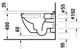 DU Wand-WC Starck 3 540 mm Tiefspüler, rimless, Durafix, weiß