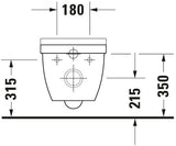 DU Wand-WC Starck 3 540 mm Tiefspüler, rimless, Durafix, weiß