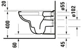 DU Wand-WC D-Code 545mm, weiß rimless, Tiefspüler, 4,5Liter