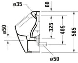 DU Urinal ME by Starck, Zulauf v.hinten rimless, ohne Fliege, weiß