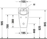 DU Urinal ME by Starck, Zulauf v.hinten rimless, ohne Fliege, weiß