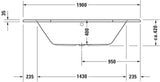 DU D-Code Badew. 6Eck 1900x900 Einbau Rückenschr.2 L/R, Weiß