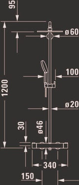 DU C.1 Duschsystem Brausethemostat Thermostatkartusche, Chrom HG