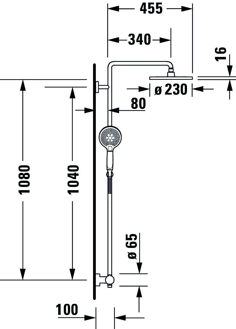 DU C.1 Duschsystem Brausethemostat Thermostatkartusche, Chrom HG