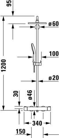 DU C.1 Duschsystem Brausethemostat Thermostatkartusche, Chrom HG