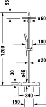 DU C.1 Duschsystem Brausethemostat Thermostatkartusche, Chrom HG
