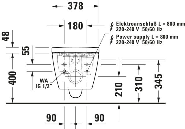 DU SEWA Starck f Plus WWC TS, Rimless Fön,Sitzh.,Fernbed.,Weiß,HYG