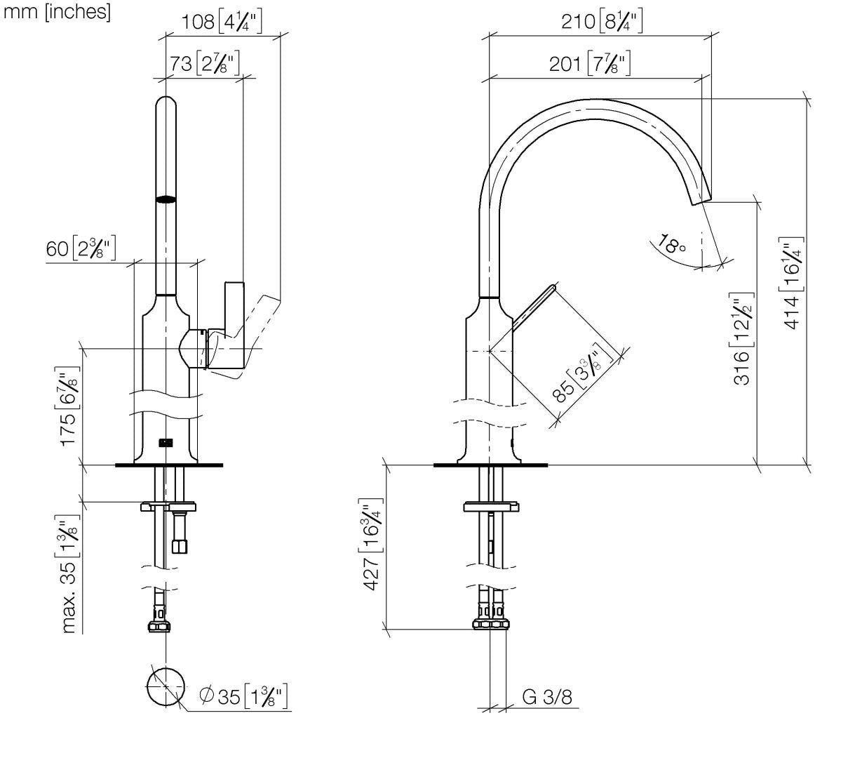 DO Waschtisch-Einhandbatterie mit erhöhtem Standfuß ohne Ablaufgarnitur VAIA Chrom 33534809