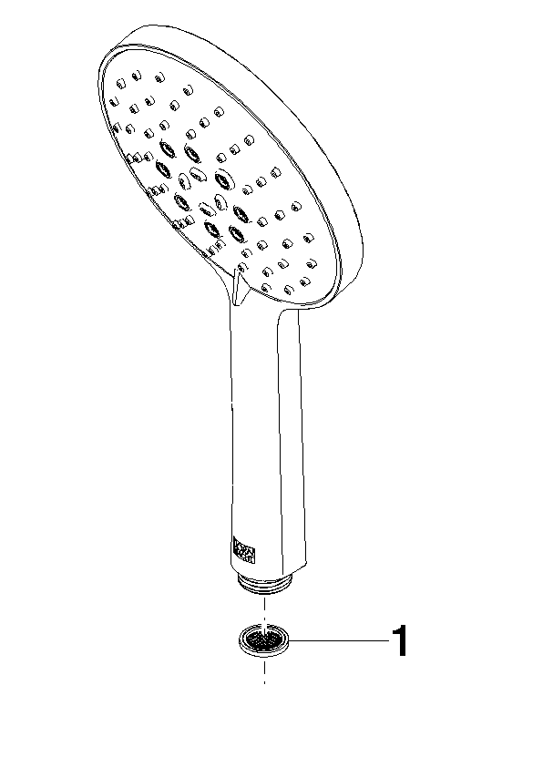 DO Handbrause SERIENNEUTRAL mit Antikalk-System und Anschluss 1/2"