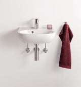 Villeroy & Boch Handwaschbecken Compact O.novo 536045, 450 x 350 mm, Oval, 1HL. mittleres Hahnloch durchgestochen, mit Überlauf, Weiß Alpin