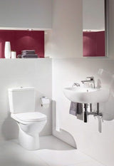 Villeroy & Boch Handwaschbecken Compact O.novo 536045, 450 x 350 mm, Oval, 1HL. mittleres Hahnloch durchgestochen, mit Überlauf, Weiß Alpin
