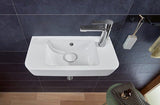 Villeroy & Boch Handwaschbecken Compact O.novo 4342R5, 500 x 250 mm, Eckig, Becken mittig, 1HL. Hahnloch rechts durchgestochen, mit Überlauf, Weiß Alpin