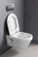 Villeroy & Boch Combi-Pack Architectura 5684HR, 370 x 530 x 330 mm, Oval, wandhängend, Abgang waagerecht, mit DirectFlush, Weiß Alpin CeramicPlus