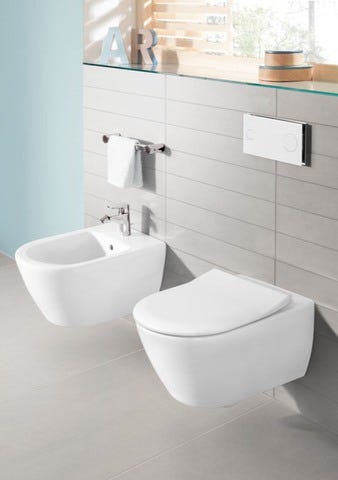 Villeroy & Boch Bidet Subway 2.0 540000, 565 x 375 x 280 mm, Oval, wandhängend, Weiß Alpin