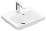 Villeroy & Boch Handwaschbecken Subway 3.0 437045, 450 x 370 mm, Rechteck, 1HL. mittleres Hahnloch durchgestochen, mit Überlauf, Weiß Alpin