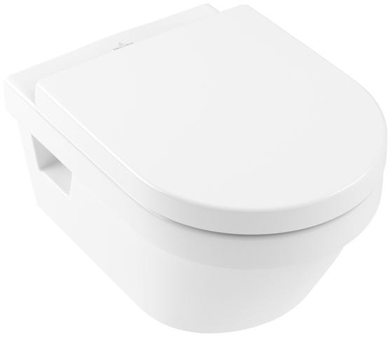 Villeroy & Boch Combi-Pack Architectura 5684HR, 370 x 530 x 330 mm, Oval, wandhängend, Abgang waagerecht, mit DirectFlush, Weiß Alpin CeramicPlus