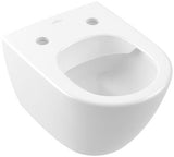 Villeroy & Boch Tiefspül-WC Compact spülrandlos Subway 2.0 5606R0, 355 x 480 x 360 mm, Oval, wandhängend, Abgang waagerecht, mit DirectFlush, Weiß Alpin