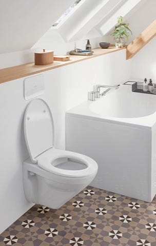 Villeroy & Boch WC-Sitz O.novo 9M38S1, 368 x 445 x 49 mm, Oval, mit Absenkautomatik (SoftClosing), mit abnehmbaren Sitz (QuickRelease), Weiß Alpin