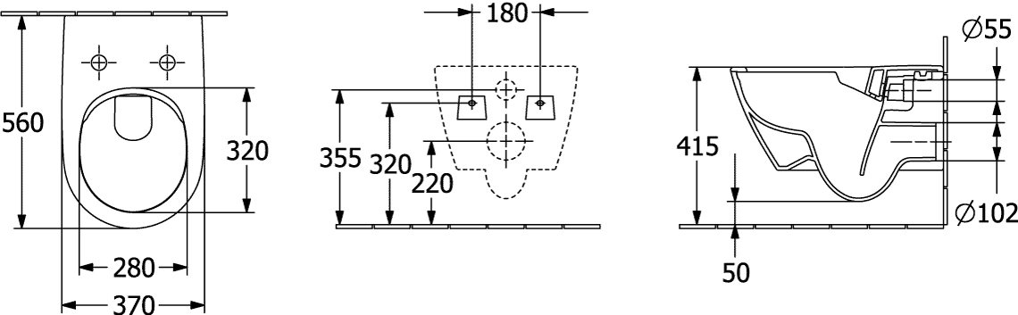 Villeroy & Boch Subway 2.0 Tiefspül-WC spülrandlos Oval wandhängend mit DirectFlush weiß glänzend
