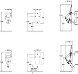 Villeroy & Boch Absaug-Urinal Subway 751301, Wandmontage, Oval, weiß, Zulauf verdeckt, für Deckel