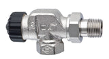 IMI HEIMEIER Thermostat-Ventilunterteil mit geringem Widerstand, Axialform, vernickelt, Schwerkraft Typ, Bronzegehäuse, thermostatisch ohne Knopf, geeignet für Einrohr- und Zweirohrsystem