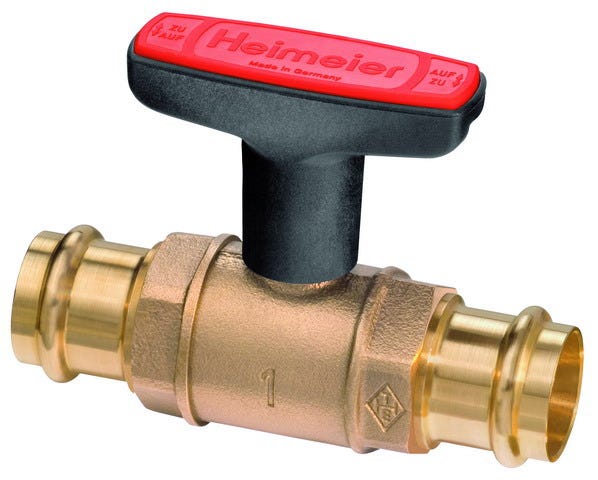 IMI HEIMEIER Heizungskugelhahn Globo H Viega Pressanschluss, Bronze Gehäuse, DN 15-32, Handgriffbedienung