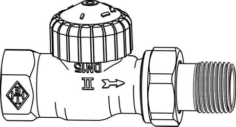 IMI HEIMEIER Thermostat-Ventilunterteil V-exact II, Thermostat-Ventilunterteil mit Voreinstellung, Bronzegehäuse vernickelt, thermostatisch ohne Knopf, für Zweirohrsystem