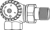 IMI HEIMEIER Thermostat-Ventilunterteil V-exact II, Winkeleck/links, vernickelt, thermostatisch ohne Knopf, mit Voreinstellung