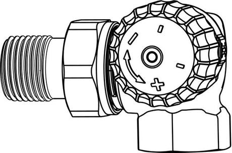 IMI HEIMEIER Thermostat-Ventilunterteil V-exact II, Winkeleck/rechts, vernickelt, mit stufenloser Voreinstellung, ohne Schlagdämpfer, thermostatisch ohne Knopf