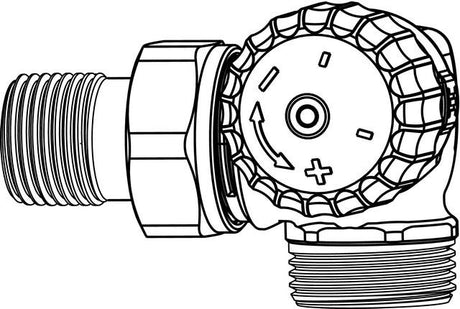 IMI HEIMEIER Thermostat-Ventilunterteil V-exact II, Winkeleck/rechts, Außengewinde G3/4